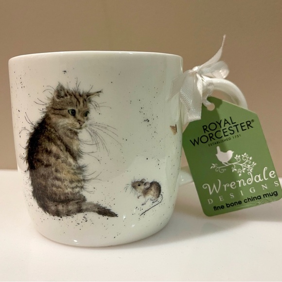 NWT Royal Worcester ~ Wrendale Designs ~ Cat & Mouse Bone China Mug - Picture 15 of 15